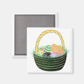 Paaseieren in de decoratieve mand magneet (Voorkant / Achterkant)