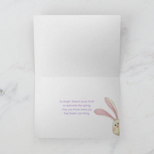 Paaseieren in een mand met eendenvlees kaart (Binnen)