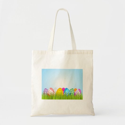 Paaseieren in gras Canvas tas (Voorkant)