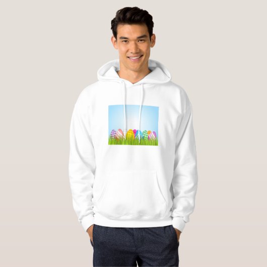 paaseieren in gras Mannen hoodie (Voorkant volledig)