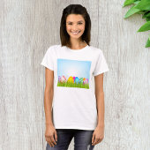 Paaseieren in grasvrouwen T-shirt
