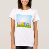 Paaseieren in grasvrouwen T-shirt (Voorkant)