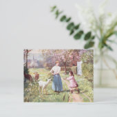 Paaseieren in het land, 1908 feestdagenkaart (Staand voorkant)