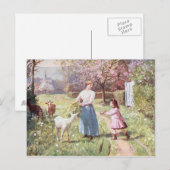 Paaseieren in het land, 1908 feestdagenkaart (Voorkant / Achterkant)