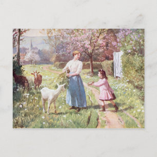 Paaseieren in het land, 1908 feestdagenkaart