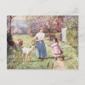 Paaseieren in het land, 1908 feestdagenkaart (Voorkant)