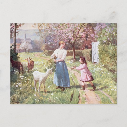 Paaseieren in het land, 1908 feestdagenkaart (Voorkant)