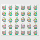 Paaseieren in mandje cadeaupapier (Vlak)