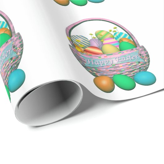 Paaseieren in mandje cadeaupapier (Rol Hoek)