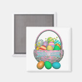 Paaseieren in mandje magneet (Voorkant / Achterkant)