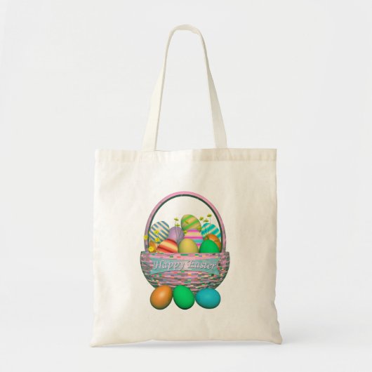 Paaseieren in mandje tote bag (Voorkant)