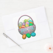 Paaseieren in mandje vierkante sticker (Envelop)