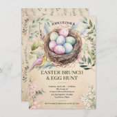 Paaseieren in Nest Vakantie Party Kaart (Voorkant / Achterkant)