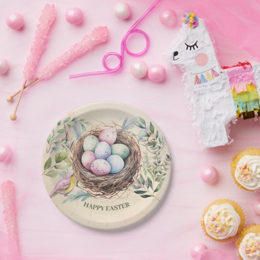 Paaseieren in Nest Vakantie Party Papieren Bordje (Feest)