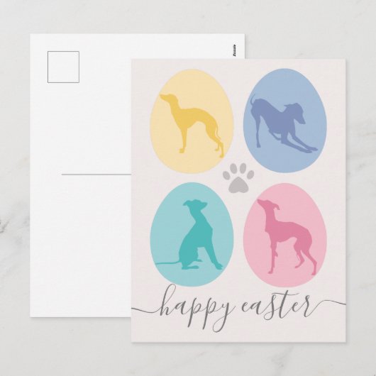 Paaseieren Italiaans Goudhonden Feestdagenkaart (Voorkant / Achterkant)