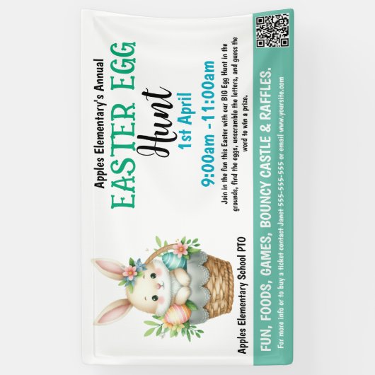 Paaseieren Jacht School of Kerk Fondsenwervingsact Spandoek (Verticaal)