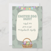 Paaseieren jagen grappige paashaas uitnodiging (Voorkant)