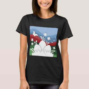Paaseieren jagen op golvende natuur t-shirt