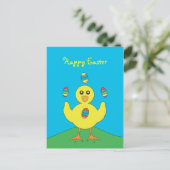 Paaseieren jongleren kuikentje Briefkaart (Staand voorkant)