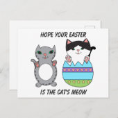Paaseieren katten die kleurrijk zijn, personaliser feestdagenkaart (Voorkant / Achterkant)