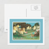 Paaseieren — kippen voor het uitwerpen van kippen feestdagenkaart (Voorkant / Achterkant)