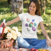 Paaseieren kleurrijk gedecormeerd paaseiertje t-shirt