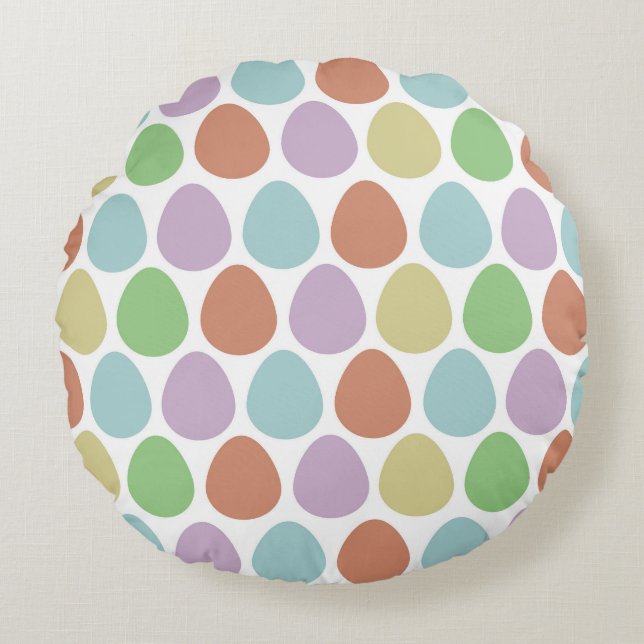 Paaseieren kleurrijk patroon rond kussen (Voorkant)