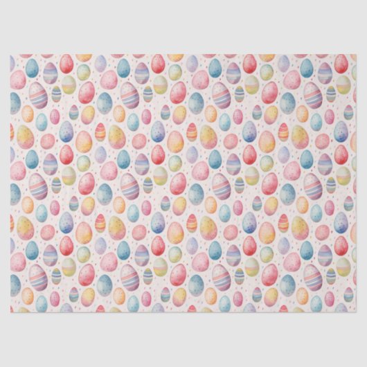 Paaseieren Kleurrijk Waterverf Patroon Tissuepapier (Voorkant)