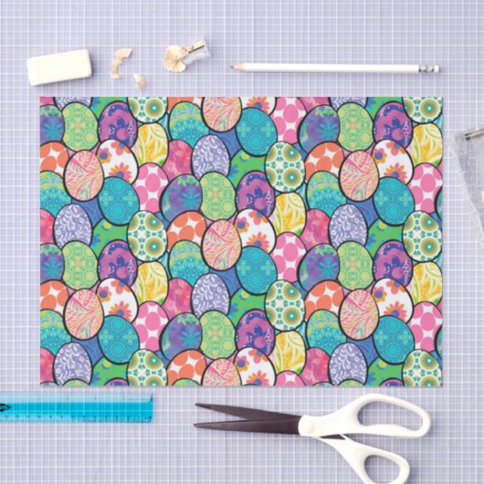 Paaseieren Kleurrijke patronen Tissuepapier (Craft)