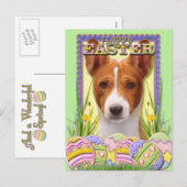 Paaseieren koekjes - Basenji Feestdagenkaart (Voorkant / Achterkant)