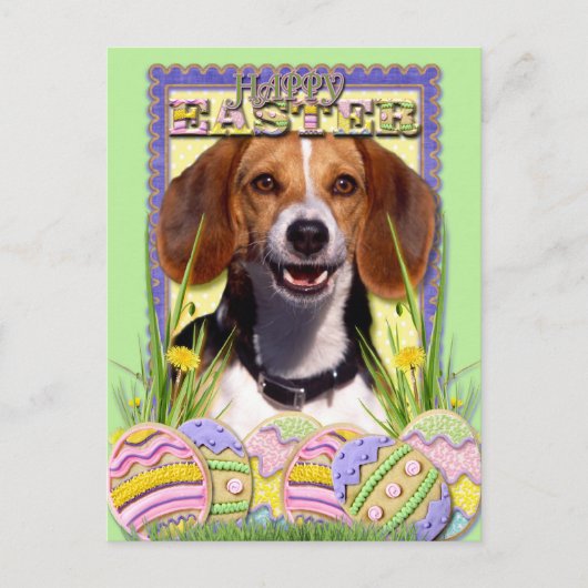 Paaseieren koekjes - Beagle Feestdagenkaart (Voorkant)