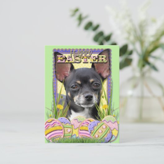 Paaseieren koekjes - Chihuahua Feestdagenkaart (Staand voorkant)
