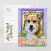 Paaseieren koekjes - Corgi Feestdagenkaart (Voorkant / Achterkant)