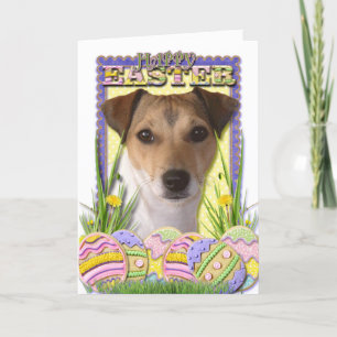 Paaseieren koekjes - Jack Russell Feestdagen Kaart
