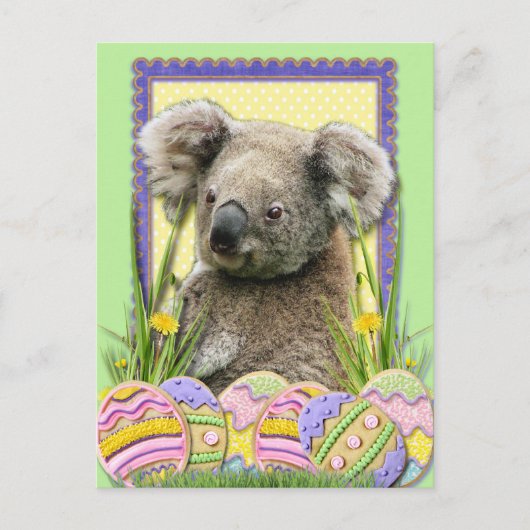 Paaseieren koekjes - Koala Feestdagenkaart (Voorkant)