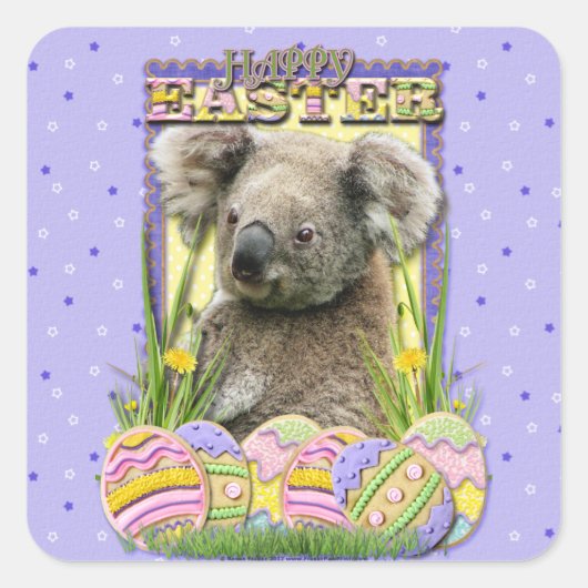 Paaseieren koekjes - Koala Vierkante Sticker (Voorkant)