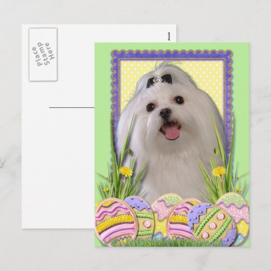 Paaseieren koekjes - Maltees Feestdagenkaart (Voorkant / Achterkant)