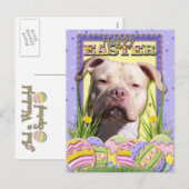 Paaseieren koekjes - Pitbull - JerseyGirl Feestdagenkaart (Voorkant / Achterkant)