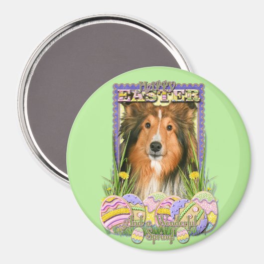 Paaseieren koekjes - Sheltie Magneet (Voorkant / Achterkant)