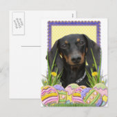 Paaseieren koekjes - Teckel Feestdagenkaart (Voorkant / Achterkant)