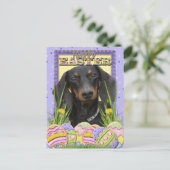 Paaseieren koekjes - Teckel Feestdagenkaart (Staand voorkant)