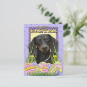 Paaseieren koekjes - Teckel Feestdagenkaart (Staand voorkant)