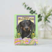 Paaseieren koekjes - Teckel Feestdagenkaart (Staand voorkant)