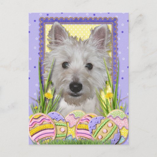 Paaseieren koekjes - West Highland Terrier - Tank Feestdagenkaart (Voorkant)