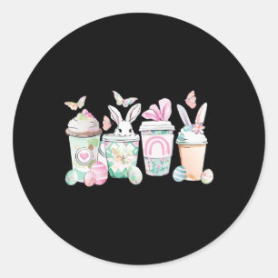 Paaseieren Koffie Bunny Cups Latte Iced Cream Wom Ronde Sticker