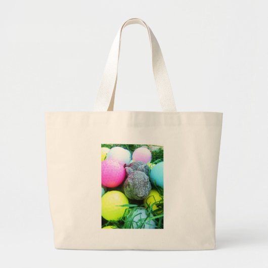 Paaseieren, konijnen, Golfballen Grote Tote Bag (Voorkant)