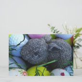 Paaseieren, konijnenGolfballen Briefpapier (Staand voorkant)