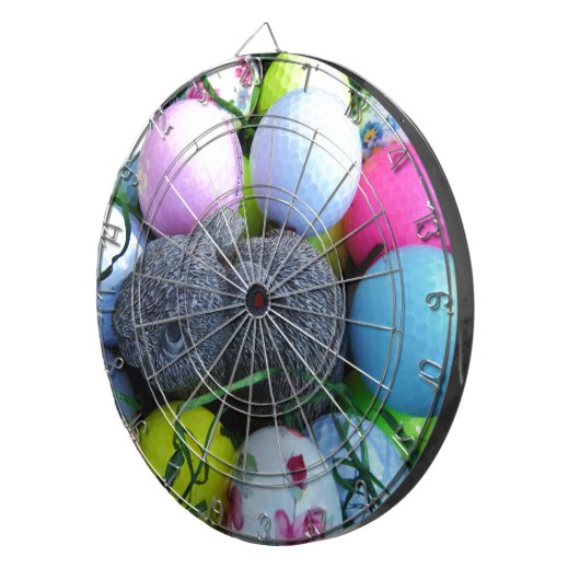 Paaseieren, konijnenGolfballen Dartbord (Voorkant Rechts)