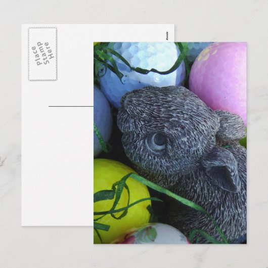 Paaseieren, konijnenGolfballen Feestdagenkaart (Voorkant / Achterkant)