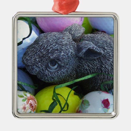 Paaseieren, konijnenGolfballen Metalen Ornament (Voorkant)